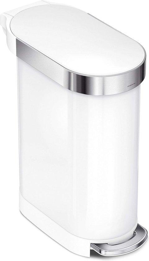Famanu Abfalleimer Edelstahl 45L - Weiß