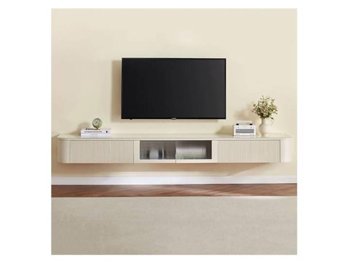 DFHS46JK Multimedia-Möbel Entertainment-Center aus Holz, hängender TV-Schrank mit 2 Schubladen für das Wohnzimmer