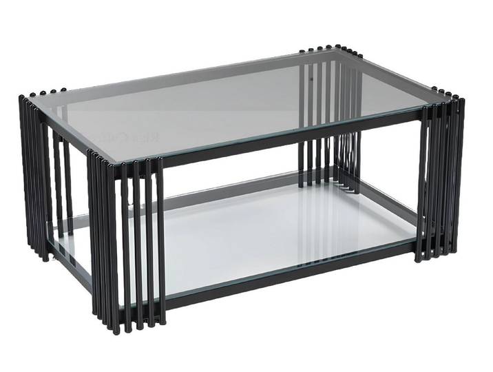 Xlmoebel Couchtisch Schwarzer Metall-Couchtisch im eleganten Design (Couchtisch), Hergestellt in Europa