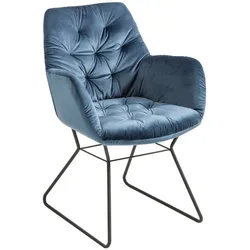 [de]sign & more Stuhl Varese Stoff Blau