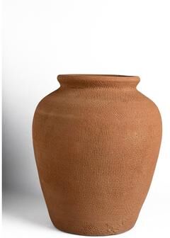 BIDK Home "Terracotta Vase Natural Dia 9.45"" - NATURAL TERRACOTTA - NATURAL TERRACOTTA"
