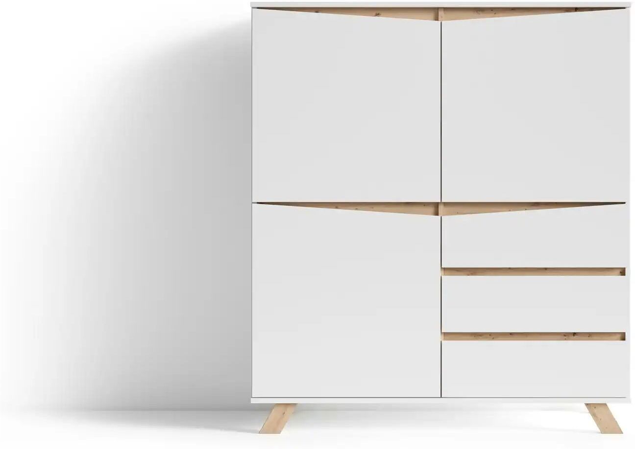 by Living Highboard  Valentin ¦ weiß ¦ Maße (cm): B: 120 H: 137