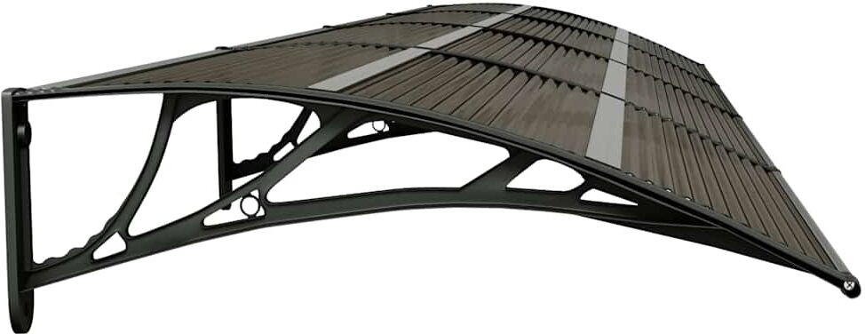 vidaXL Auvent de porte Noir 350x75 cm Polycarbonate