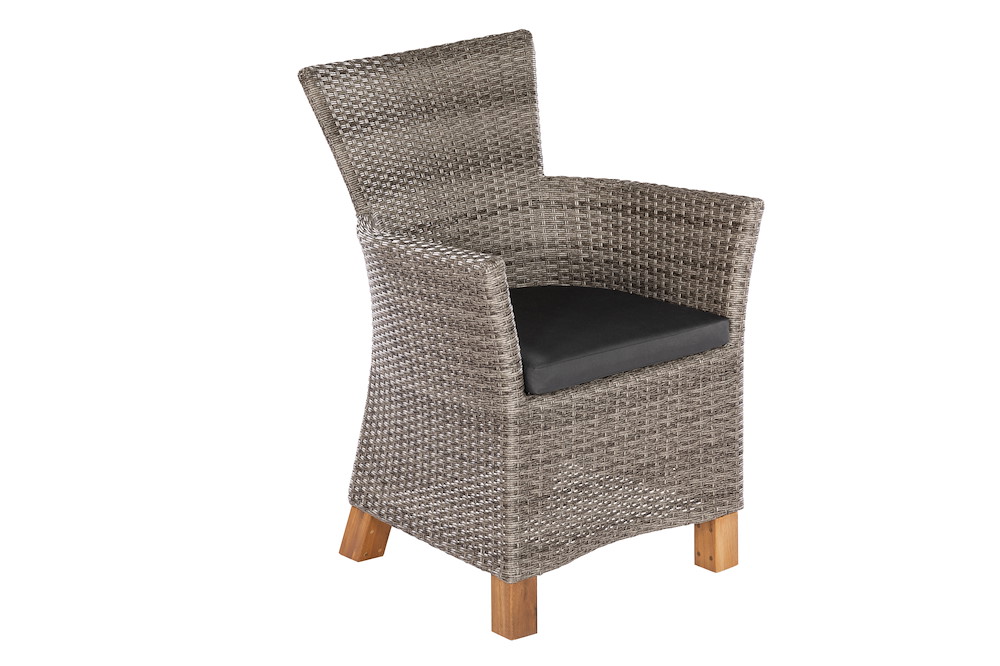 MERXXHANDELS Toskana Sessel 2er Set grau Alu/Kunststoffgeflecht/Akazie 16909540