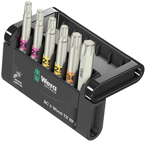 Wera 05056470001 Bit-Check 6 Wood TX HF 1 Torx-Bit Antrieb: 1/4 (6.3 mm) Abtrieb: TORX