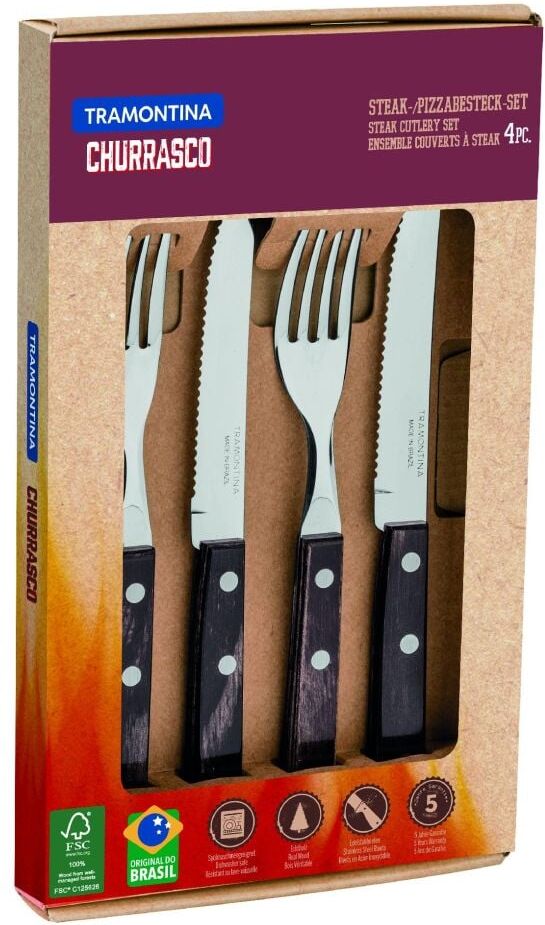 Tramontina Steak- Pizzabesteck 4 teiliges Set