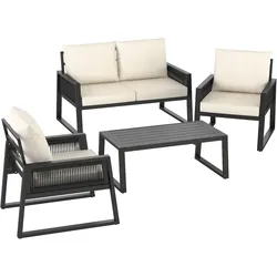 tectake Aluminium Gartenlounge-Set Captive im Rope-Design  Anthrazit