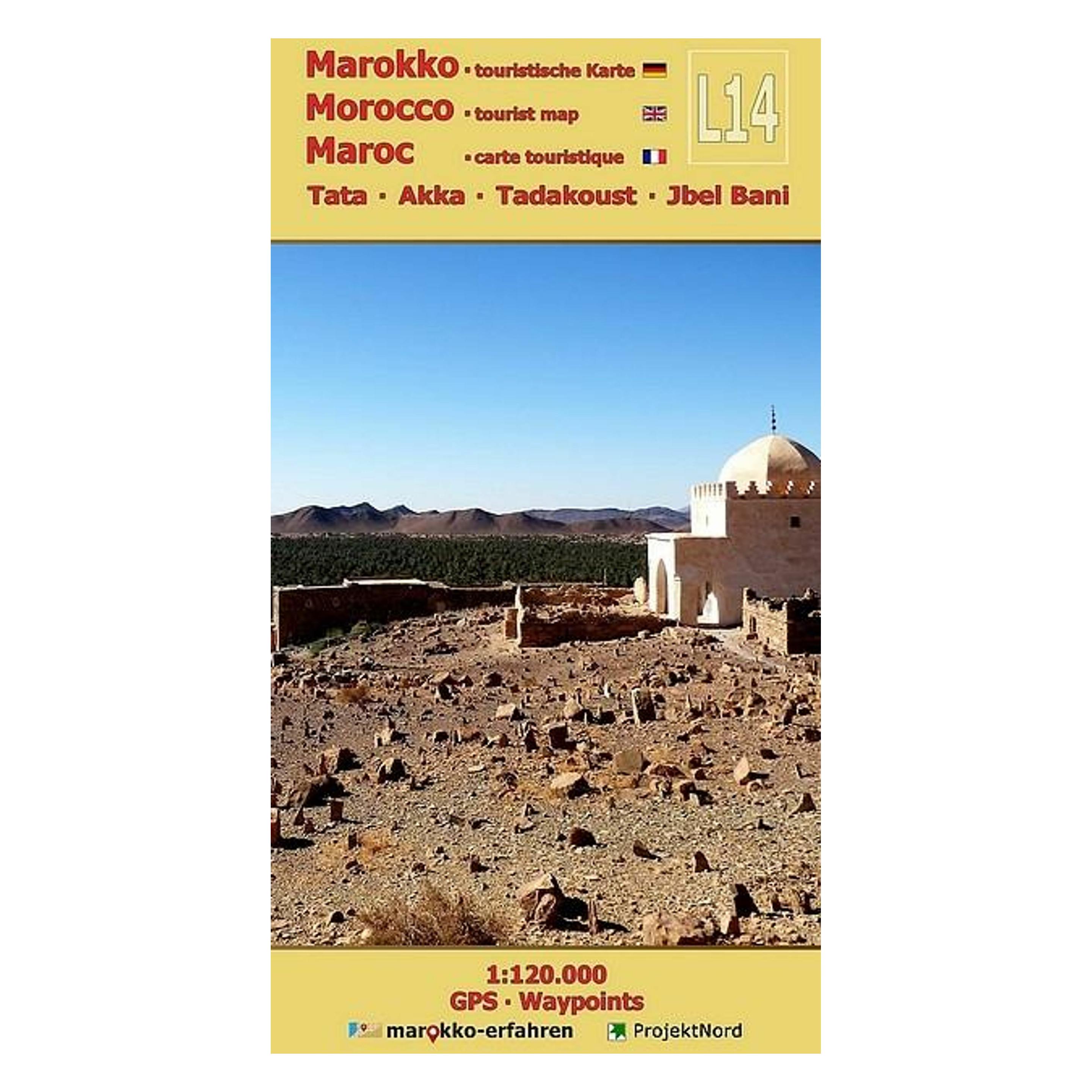 Huber Kartographie L14: Tata - Akka - Tadakoust - Jbel Bani + GPS-Waypoints (54549604)