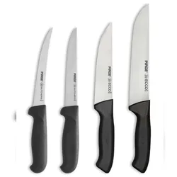 Pirge Metzgermesser Set 4 TLG Schlachtermesser - Fleischermesser - Stechmesser - Exzellenter Schärfe Ausbeinmesser