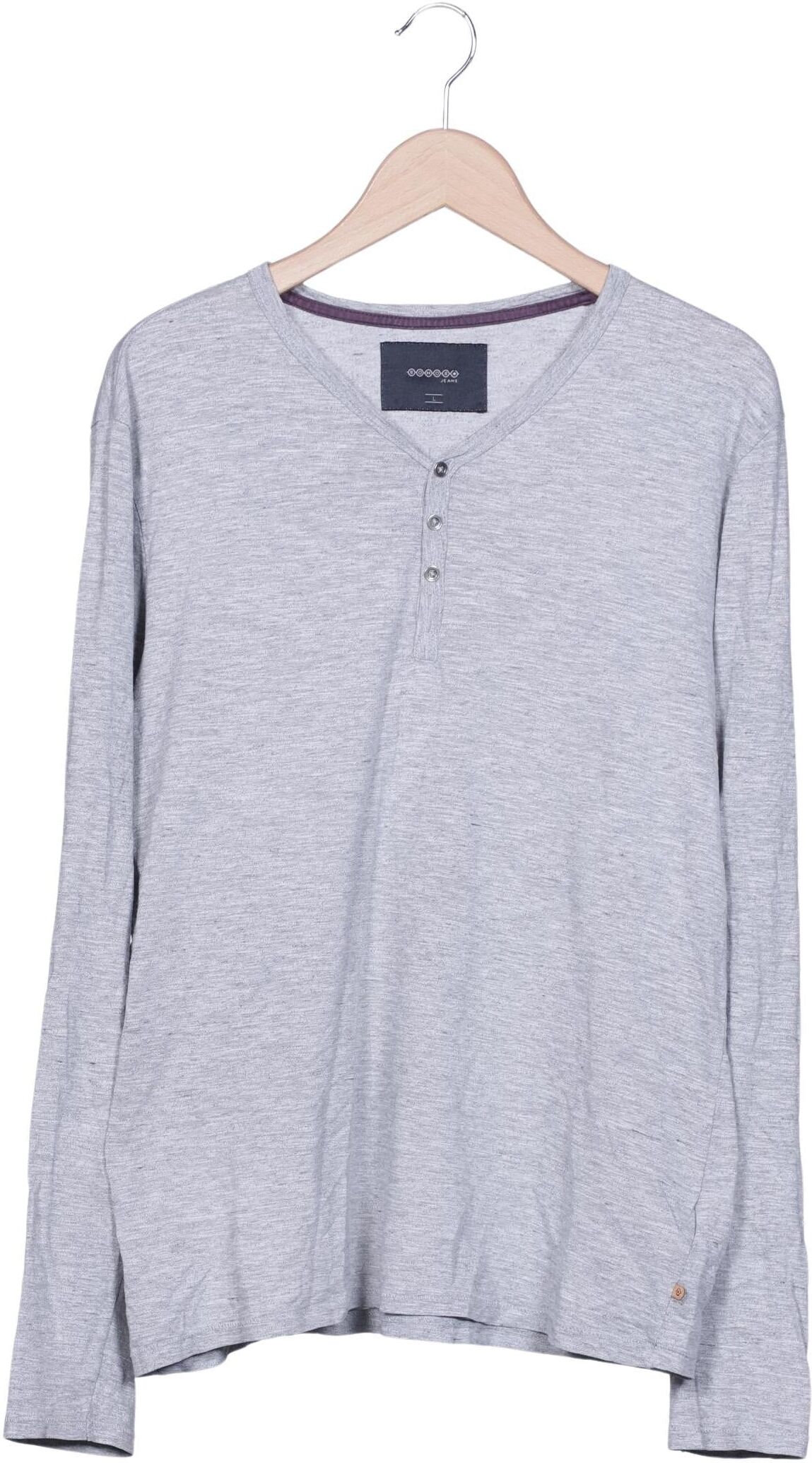 bonobo Herren Langarmshirt, Grau, Gr. L, Baumwolle / Synthetik - Second Hand