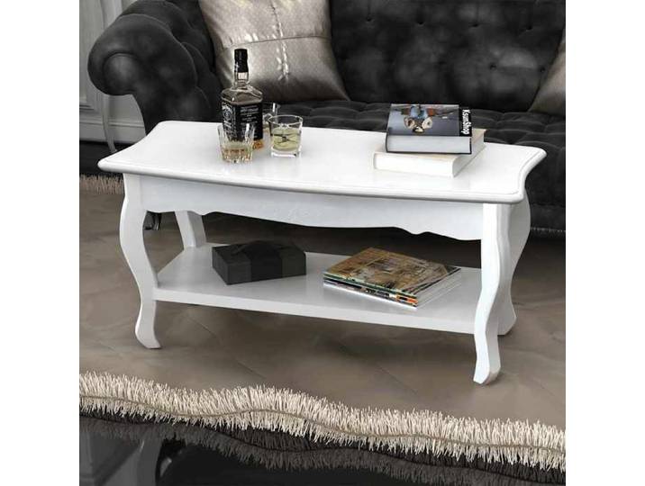 Automne/hiver  Blanc Table basse carrée - 2 couches MDF Blanc - Hauteur:44cm DEC7609127