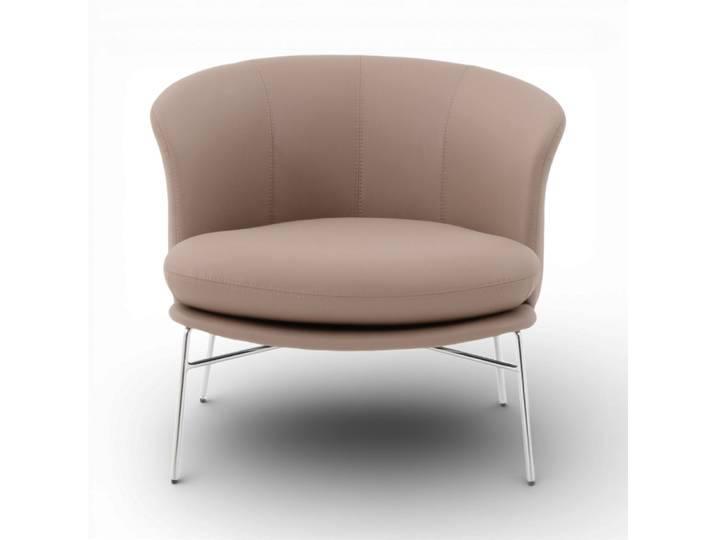 Fauteuil imitation cuir marron clair