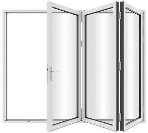 "KaMic 96"" x 96"" 3-Panel Aluminum Patio Folding Door Left to Right-Outswing"