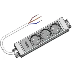 ABN XSD3D Schutzkontaktsteckdose EURO 3-fach 45° Media mit 2m Ltg, H05VV-F 3G1,5mm2 und Montagezubehör