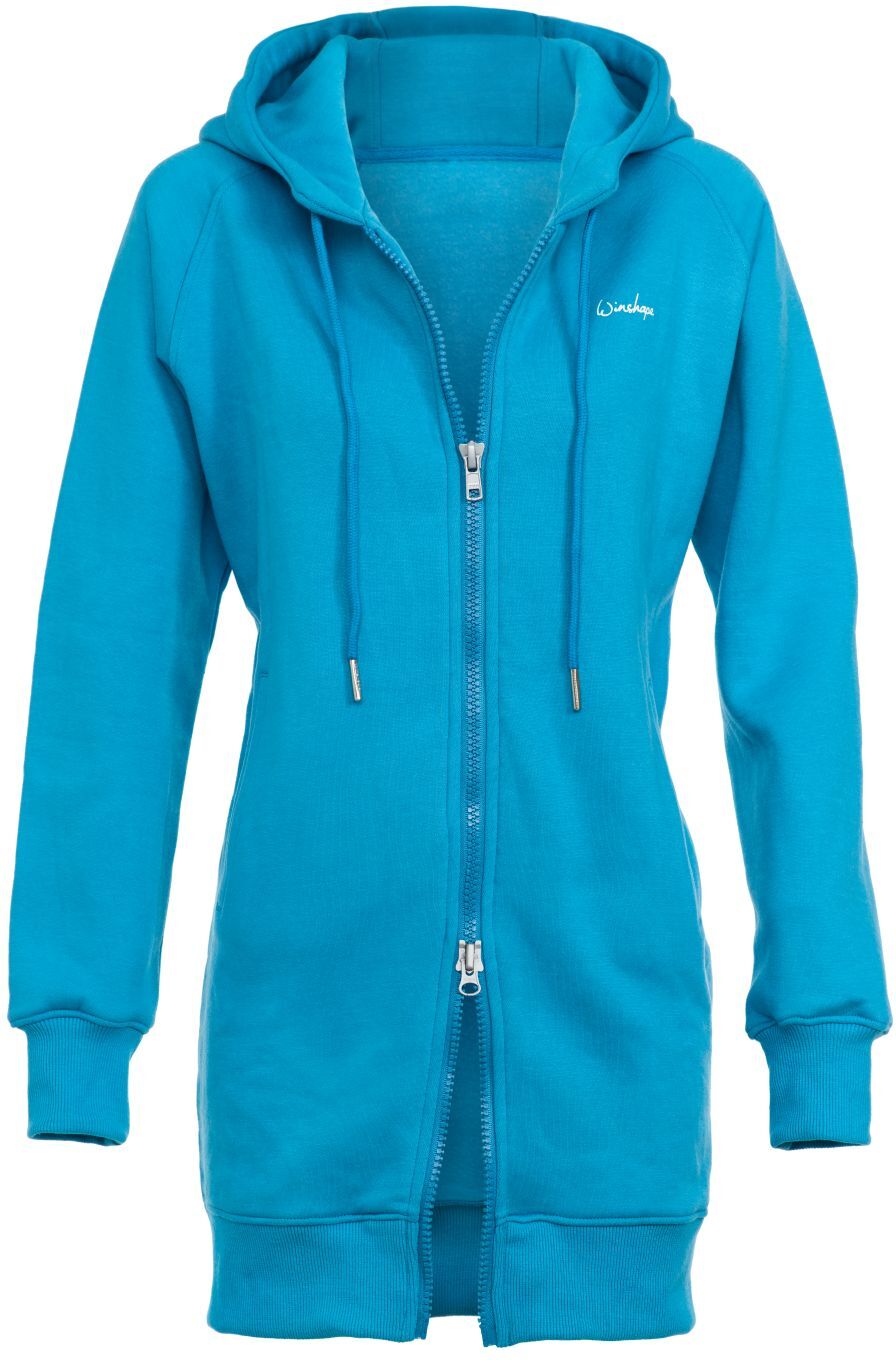 Trainingsjacke WINSHAPE "Hoodie-Jacke J006", Damen, Gr. XL, blau (sky blau), 65% Polyester, 35% Baumwolle, ohne Ausschnitt, Jacken Trainingsjacke, Street Style sky blau XL