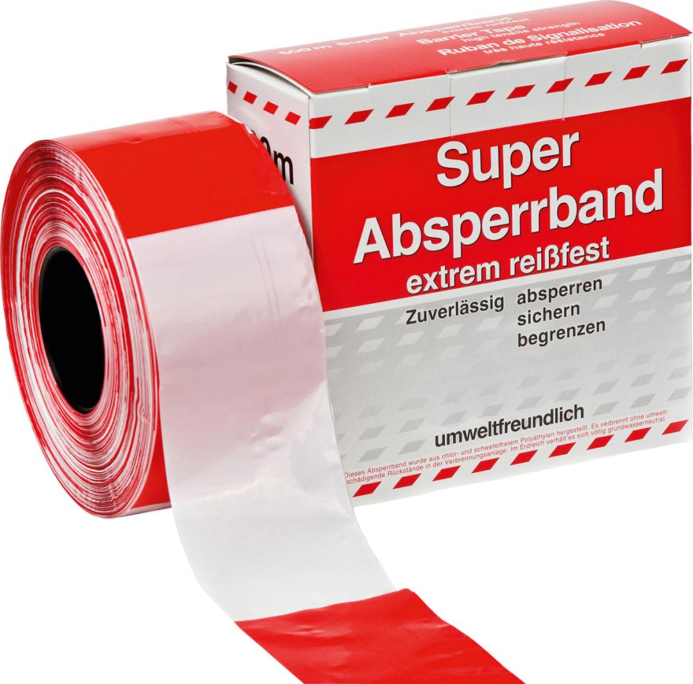 EDE Absperrband 500 m-Rolle rot/weiß geblockt