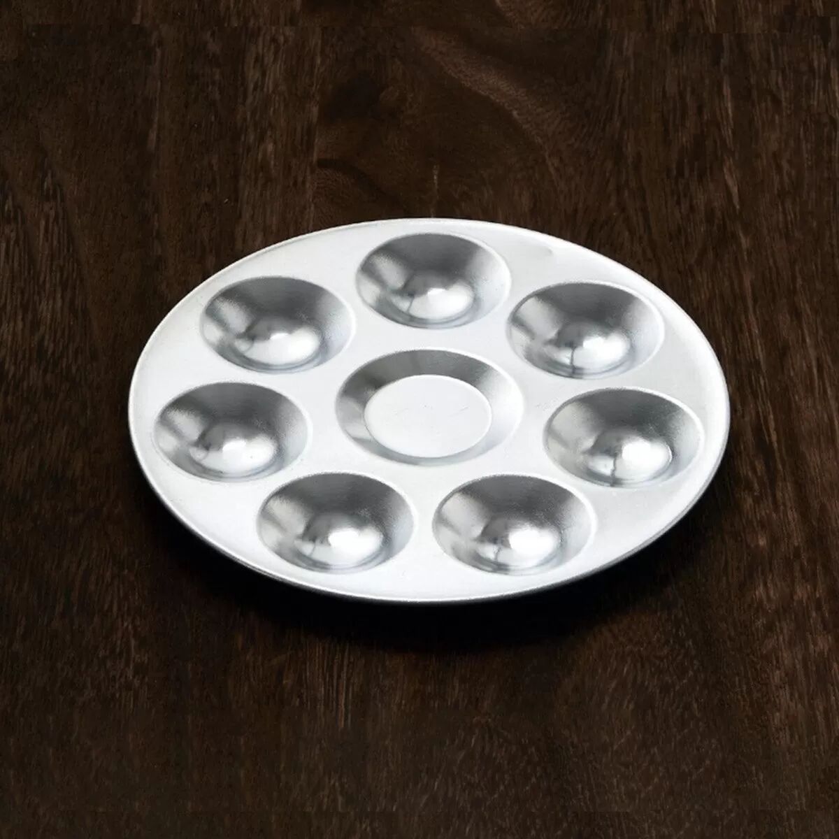 INF 7-Fach Runde Aluminium Farbpalette - Aquarell, Acryl Mischtablett