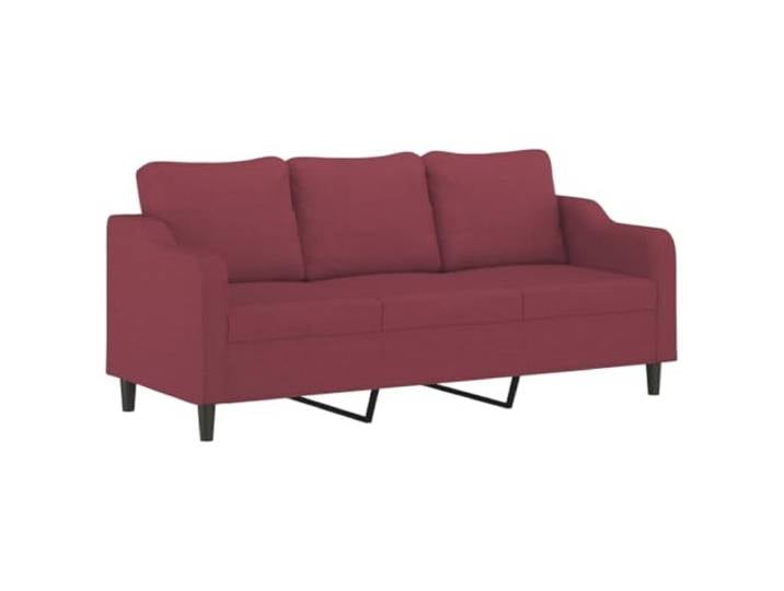 VIHHQGC 3-Sitzer-Sofa Weinrot 180 cm Stoff Metallgestell, Dick Polsterung, Atmungsaktiv, Langlebig, 110 kg Pro Sitzplatz