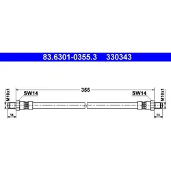 Bremsschlauch ATE 83.6301-0355.3 für VW LT 28-35 I