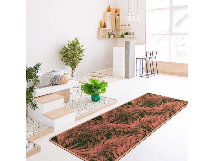 Läufer/Yogamatte Tropisches Unterholz 183 x 61cm Pink/Pink