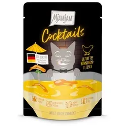 MJAMJAM Cocktails Beutel 20x40g Katzennassfutter 10 x 40 Gramm gezupftes Hähnchenfleisch