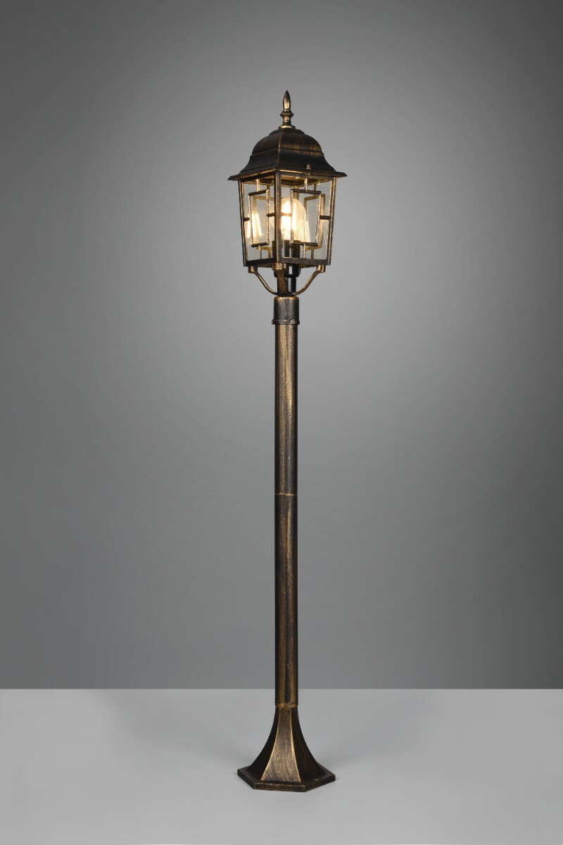 TRIO Volturno Buitenlamp Paal, Antiek Messing, Hoogte: 100 cm, 1x E27, IP23