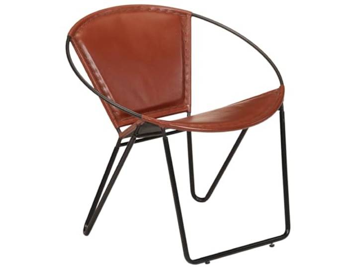 Todiikf Vintage Relaxstuhl Echtleder Sessel Braun Wohnzimmer 69x69cm Komfortabler Ziegenleder Ledersessel im Vintage Design mit Stahlgestell für Wohnzimmer und Balkon, montiert geliefert.