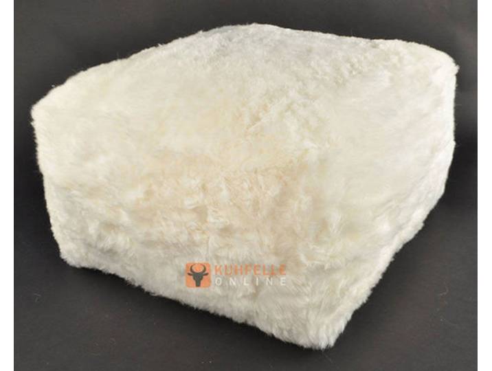KUHFELL online & NOMAD Pouf LAMMFELL POUF FUßHOCKER AUS ECHTEM SCHAFFELL 60x60x30 cm