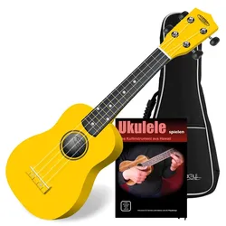 Classic Cantabile US-100 YE Sopran-Ukulele Gelb Set inkl. Tasche + Lernheft