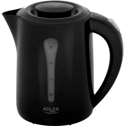 Adler Teapot Kettle AD 1244 Electric 1850 W 2.5 L Plastic 360° rotational base Black, Wasserkocher, Schwarz