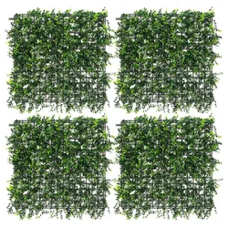 KÜNSTLICHE PFLANZENWAND 4er Set 50x50 cm Kunstpflanzen Wand Innen Aussen Pachysandra