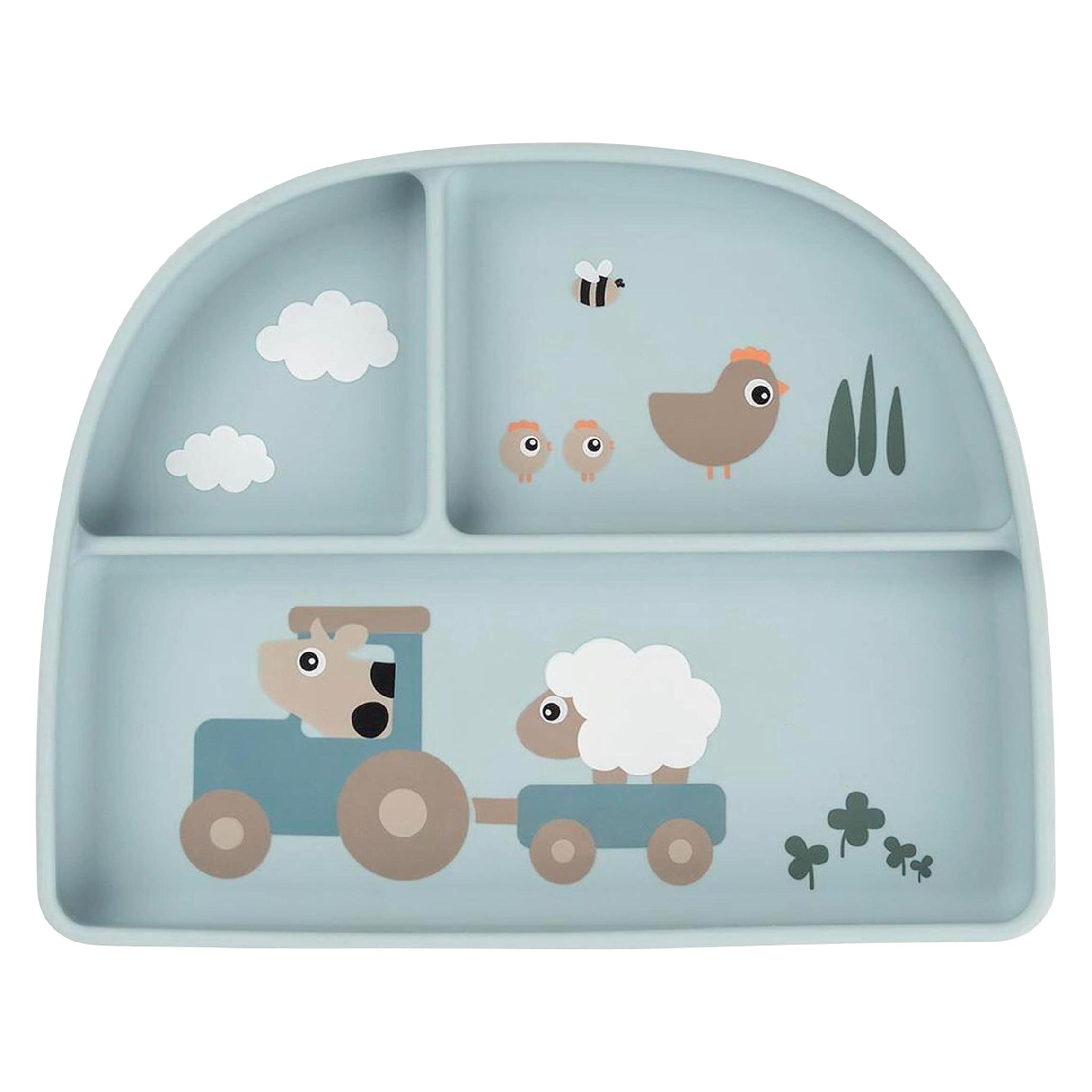 Done by Deer Kinderteller Stick&Stay Tiny farm Blau (1769612)