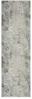 Porch & Den Hogan Distressed Ivory / Blue Geometric Area Rug