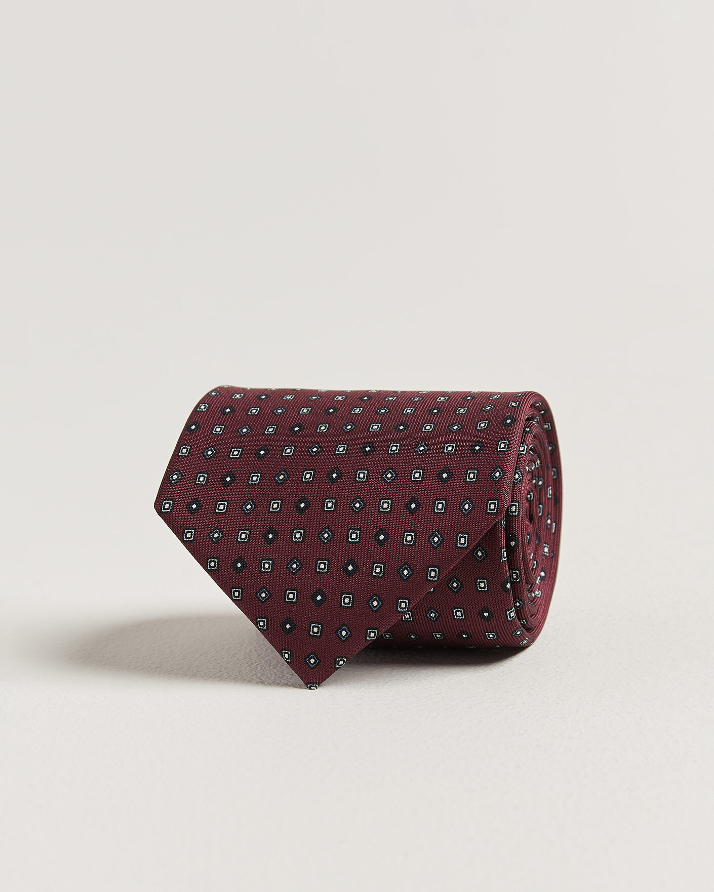 E. Marinella 3-Fold Printed Silk Tie Burgundy men One size Rød