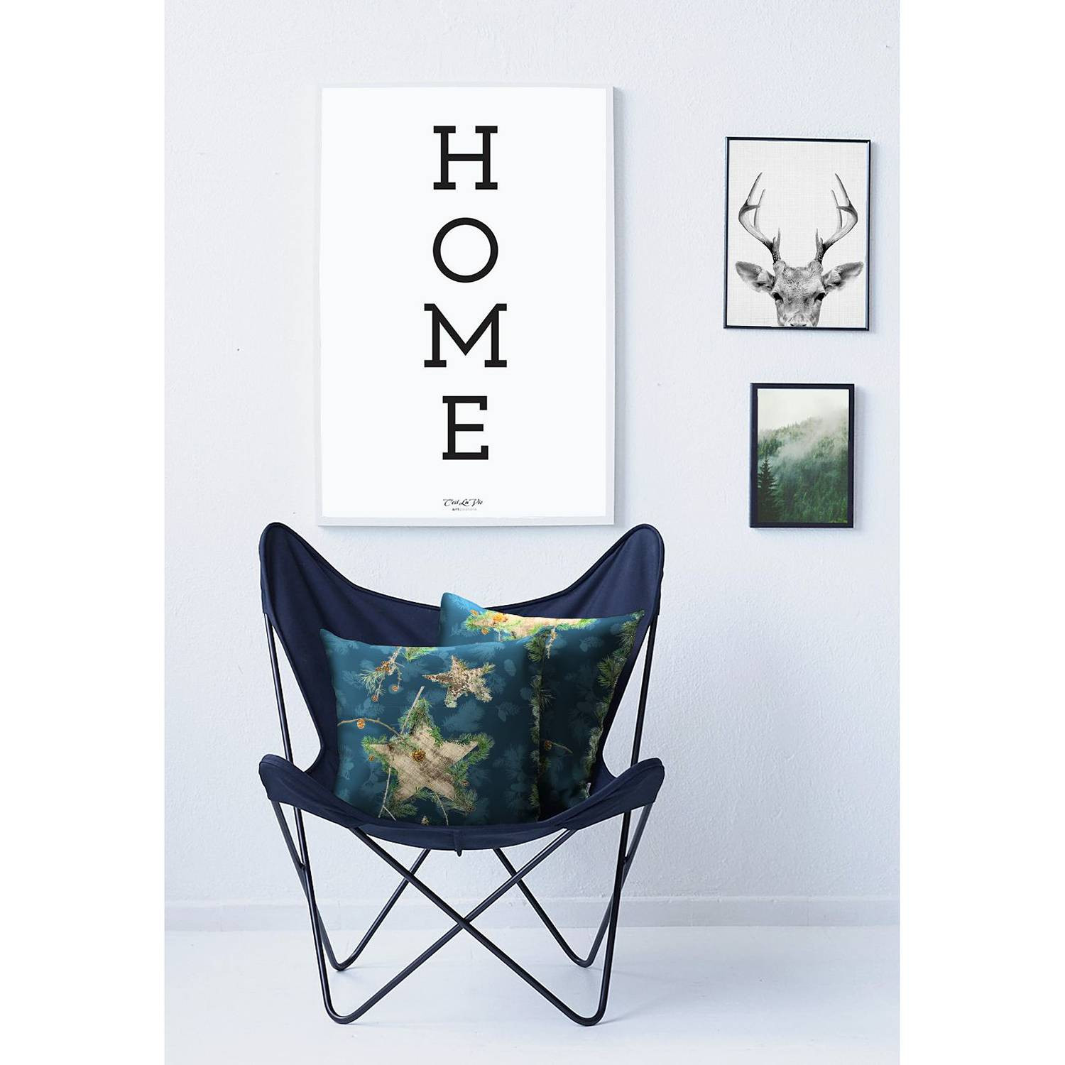 home24 Kussensloop 9531 blauw katoen 49 x 49 cm