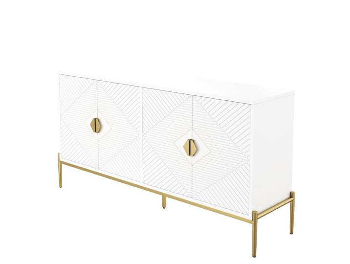 Buffet en panneau de particules et panneaux de particules blanc