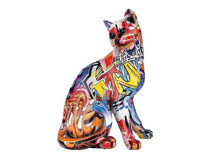 Casablanca - Figuren Deko Katze - Pop Art - Katzen Geschenke - Skulptur - Höhe 29 cm - Breite 21 cm