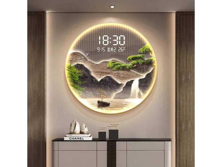 Horloge Murale Décorative pour Restaurant, Horloge Électronique, Décoration Intérieure, Articles de Décoration Murale pour la Maison, Horloges d'Intérieur