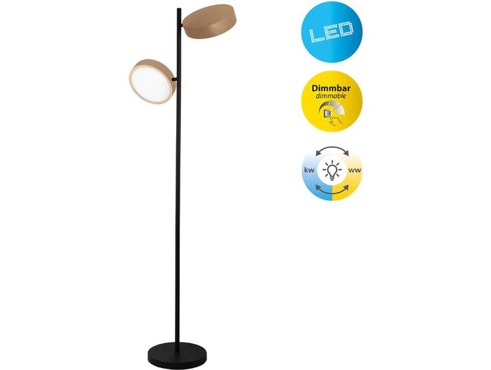 NÄVE LED Stehlampe Tessa , beige (natur), 2, H: 165cm, 1 Stk., Leuchten, stufenlos dimmbar per Tastschalter, CCT-Funktion, Zuleitung ca. 180cm, LED Stehlampe