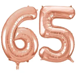 XL Folienballon roségold Zahl 65