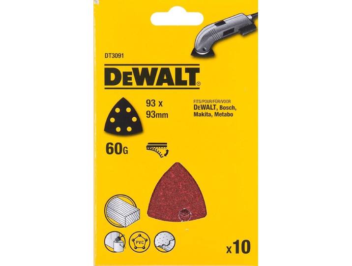 DeWALT P60 Deltaschuurpapier (10 stuks) - DT3091