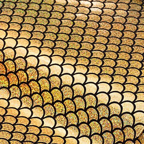 Folienjersey "Kleine Schuppen", gold