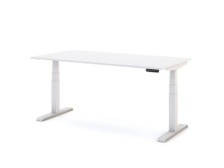 ASSMANN Kinderschreibtisch höhenverstellbar, Pitino, 180x80cm, TÜV-geprüft stufenlose, elektrische Höhenverstellung von 52-121 cm, für Kinder & Erwachsene, 5 Jahre Garantie, Weiß/Weiß