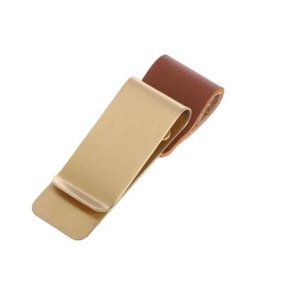 Retro Leather Pen Loop With Metal Security Clip Vintage Journal Pencil Holder & Bookmark For Premium Notebooks brown Gold
