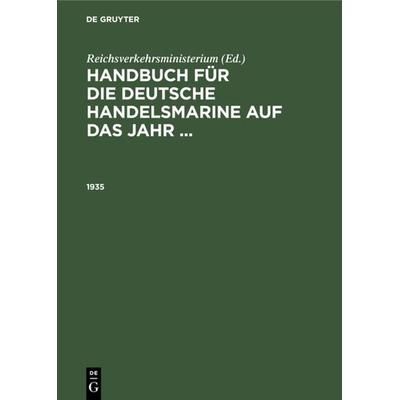 1935, Gebundene Ausgabe von , De Gruyter, 978-3-11-234611-2