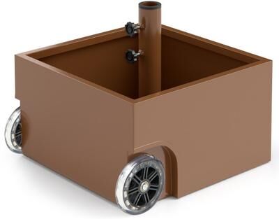 Costway 150 Pounds Patio Umbrella Base Stand Wheels Planter Outdoor-Coffee
