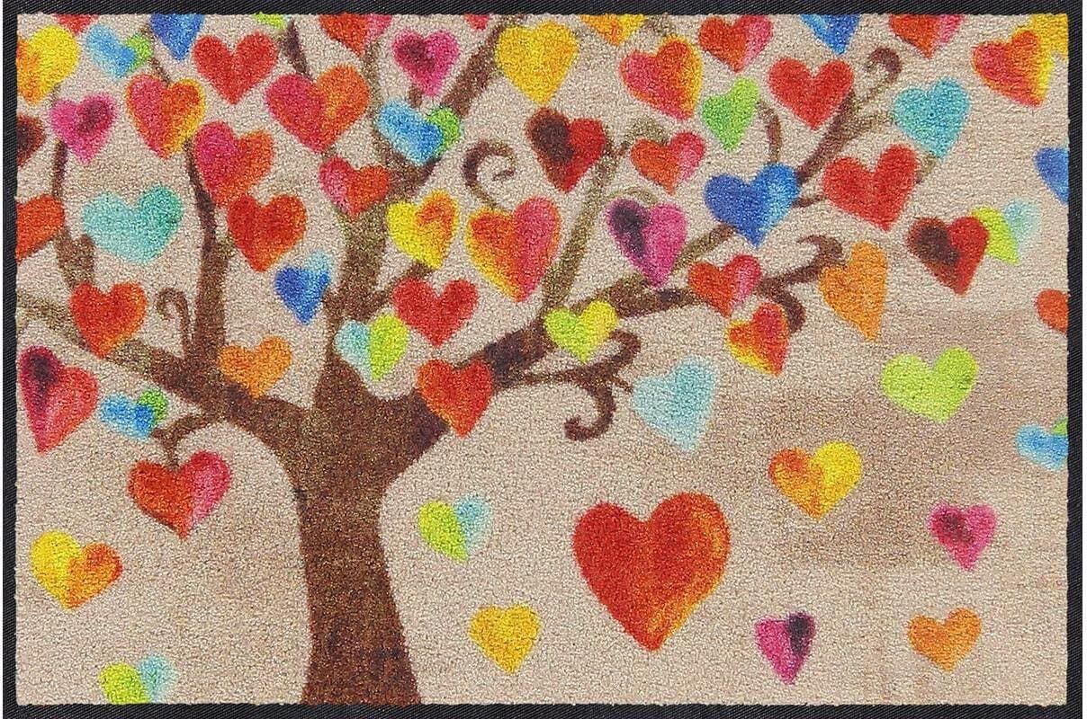 Fussmatte SALONLOEWE "Salonlöwe Tree of Love Fussmatte", bunt, B:50cm L:75cm, Kunstfaser, Teppiche, Fussmatte bunt B : 50cm 1 Stk., L: 75cm