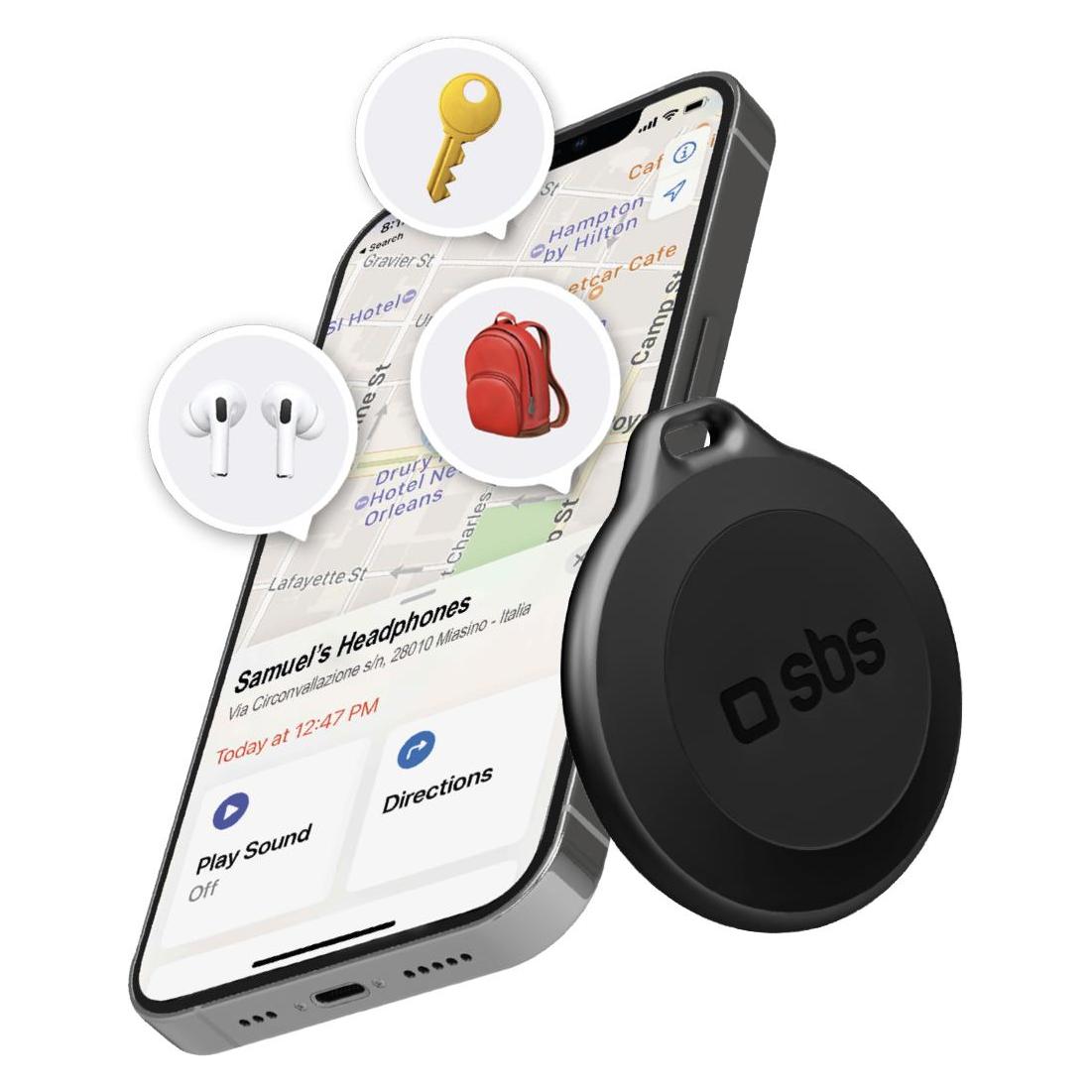 SBS Wasserfester Objektsucher, kompatibel mit Apple Find My (Apple Find My) (TEFINDBTAPK)
