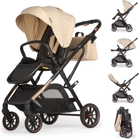 Babywagen Leichtgewicht - Baby Buggy Reisebett - Bequeme Reise - Schlafen - Bis zu 22 kg - Beige