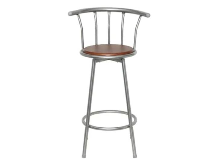 HGPOTUY Barhocker 2 STK. Braun Stahl MDF 360 Grad Drehbar Fußstützen, 360 Grad drehbar, brauner MDF-Sitz, Stahl, 110 kg pro Sitzplatz, leicht zu reinigen